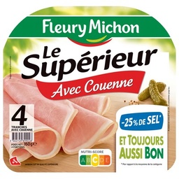 [930602] 4 tr. Jambon SUPERIEUR A.C., - 25 % de SEL