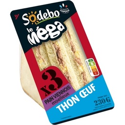[945600] SODEBO SANDWICH MEGA CLUB 230G THON OEUF