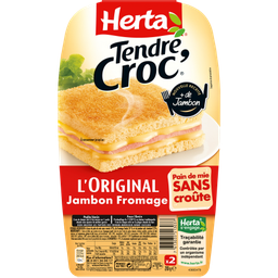 [538942] HERTA Croque-Monsieur Jambon fromage ss croûte ss nitrite x2