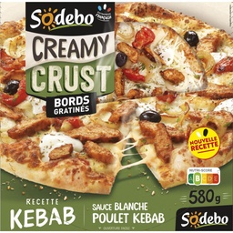 [606707] SODEBO PIZZA CRUST 580G KEBAB POULET KEBAB SAUCE BLANCHE