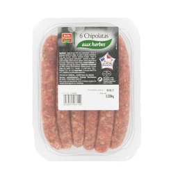 [524942] CHIPOLATA AUX HERBES X 6 BF BARQUETTE 330 G