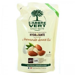 [812081] L'Arbre Vert Bien-être Recharge Crème Lavante Mains Parfum Amande douce - Hypoallergénique et pH Neutre - 95% d'ingrédients d'origine naturelle - 300 mL
