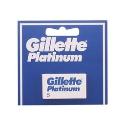 [832303] Gillette Double Edge Platinum Lame De Rasoir De Sûreté Pour Homme, 5 Recharges