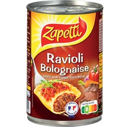 [541284] ZAPETTI Ravioli Sauce Bolognaise Riche en Boeuf 400G
