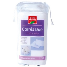 [848127] Coton carré duo extra doux x50 BF Sachet