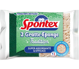 [738427] DOUBLE SIDE SCRUBBING SPONGE X2