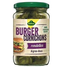 [220608] Cornichons aigres-doux Burger en rondelles, bocal 185g