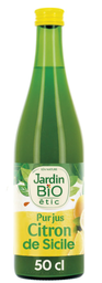 [640284] JARDIN BIO / PUR JUS DE CITRON BIO* / BOUTEILLE EN VERRE DE 50CL