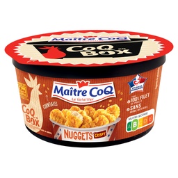 [847640] BOX  OF CRISPY CHICKEN FILLET NUGGETS 380G MAITRE COQ