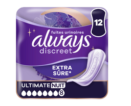 [845560] ULTIMATE NIGHT SANITARY PADS FOR URINARY LEAKS X12