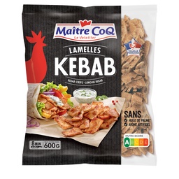 [644302] COOKED KEBAB STRIPS 600G BAG MAITRE COQ 