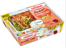 [870964] PLATEAU NORDIQUE Saumon fumé crudités sauce citron Combava DAUNAT 320G