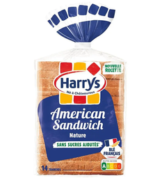 [662189] Plain American sandwich bread without sugar 550g