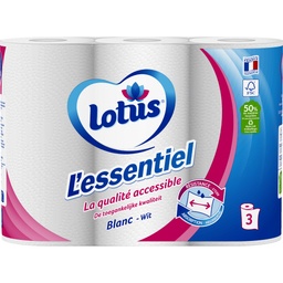 [745265] LOTUS L'ESSENTIEL PAPER TOWELS X3 ROLLS