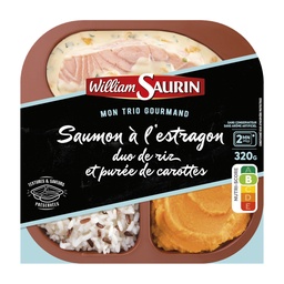 [660266] COOKED DISH: SALMON WITH TARRAGON, DUO OF RICE AND CARROT PURÉE, - WILLIAM SAURIN 320G