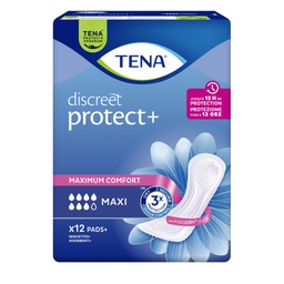 [839605] TENA MAXI DISCREET SANITARY PADS FOR URINARY LEAKS x12