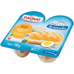 [952143] MINI TARTINADE OEUF FROMAGE FRAIS CIBOULETTE DAUNAT 130G