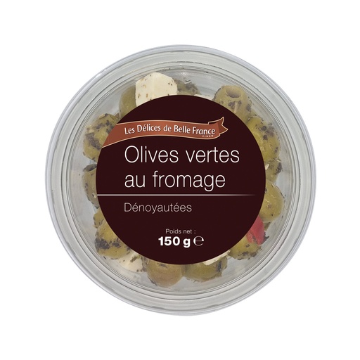 [489740] OLIVE VERTE DENOYAUTEE AU FROMAGE DBF POT 150 G