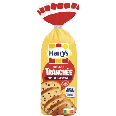 HARRYS BRIOCHE TRANCHEE PEPITES DE CHOCOLAT SANS ADDITIF 485G