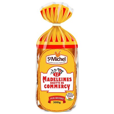 ST MICHEL - MADELEINES DE COMMERCY PURE BUTTER X12 INDIVIDUAL PACKS - 300G PACK