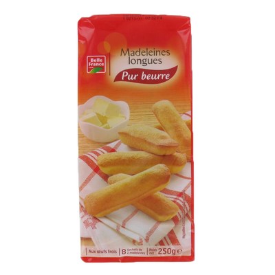 Long Madeleine Pure Butter x16 Belle France Tray 250g
