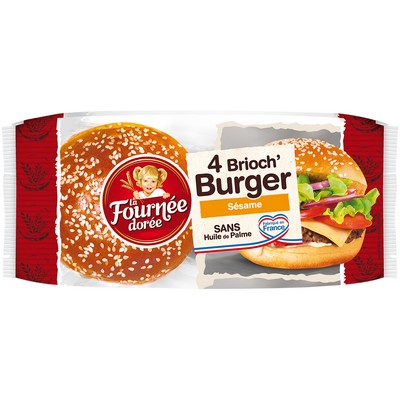 Sesame Brioche Burger Buns x4 250g