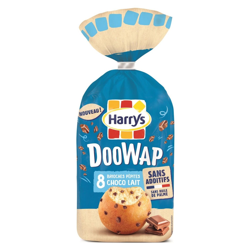 DOOWAP BRIOCHES SANS ADDITIFS AUX PEPITES DE CHOCOLAT AU LAIT X8
