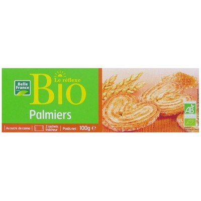 Organic Puff Pastry Palmiers Belle France Box 100g