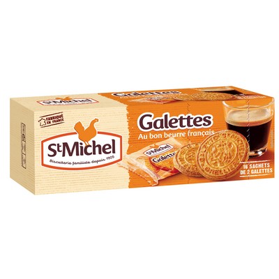ST MICHEL - BISCUITS GALETTES AU BEURRE - 16 SACHETS DE 2 GALETTES- LE PAQUET DE 208G