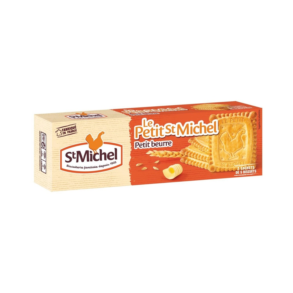 ST MICHEL - LE PETIT ST MICHEL PETIT BEURRE - 3 SACHETS DE 5 BISCUITS - LE PAQUET DE 180G