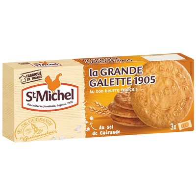 ST MICHEL - LA GRANDE GALETTE 1905 - 3 PACKS OF 3 BISCUITS - 150G PACK
