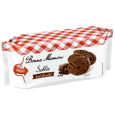 BONNE MAMAN - ALL CHOCOLATE SHORTBREAD BISCUITS X14 - 150G PACK