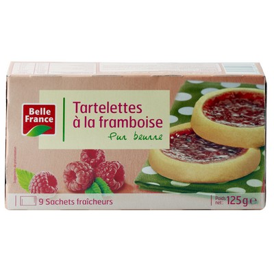 Raspberry Tartlets PB x9 Belle France Box 125g