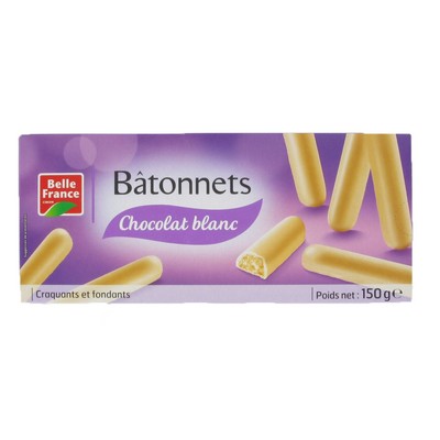 Crunchy White Chocolate Sticks Belle France 150g