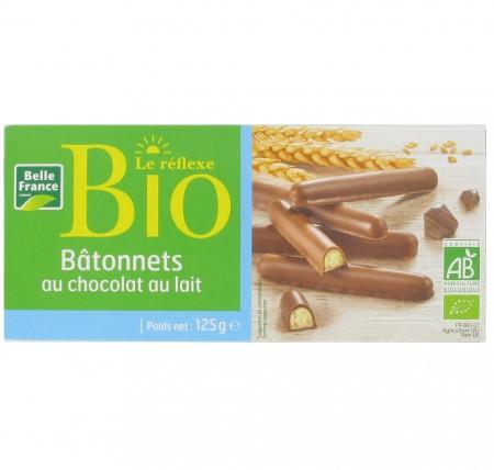 Organic Milk Chocolate Crunchy Sticks Belle France 125g
