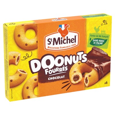 ST MICHEL - CHOCOLATE-FILLED DOONUT CAKES X6 PACKETS - 180G PACK