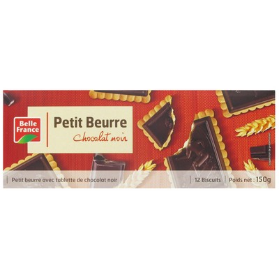 Petit Beurre Dark Chocolate x12 Belle France Box 150g