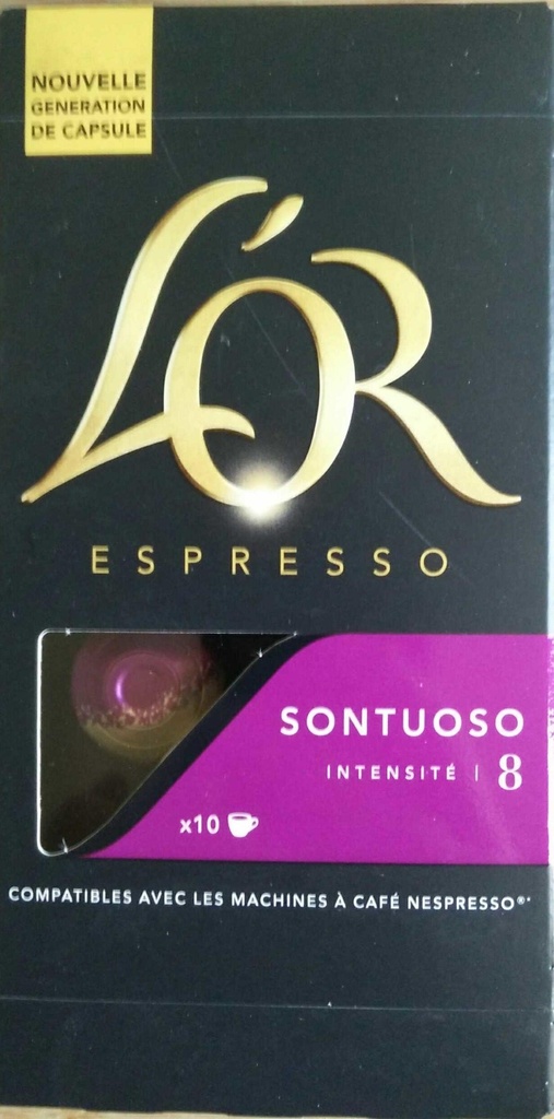 L'OR Espresso Sontuoso Coffee Capsules x10 (Intensity 8) - 52g