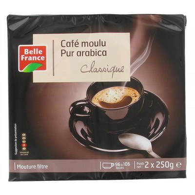 CAFE MOULU PUR ARABICA BF SACHET 2 X 250 G