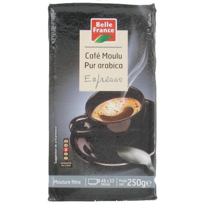 Ground Coffee Espresso Pure Arabica Belle France 250g Sachet