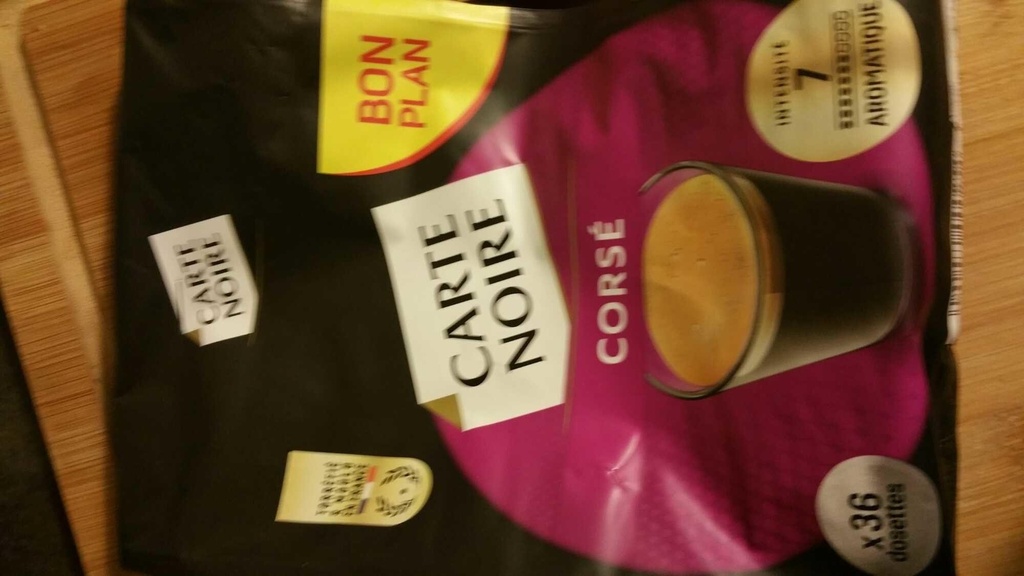 Carte Noire 36 dosettes souples Corsé N°7 250g