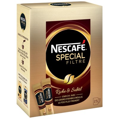 NESCAFÉ SPECIAL FILTRE L'Original, Café Soluble, Boite de 25 Sticks
