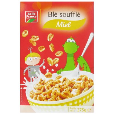 Belle France Honey Puffed Wheat 375g Box