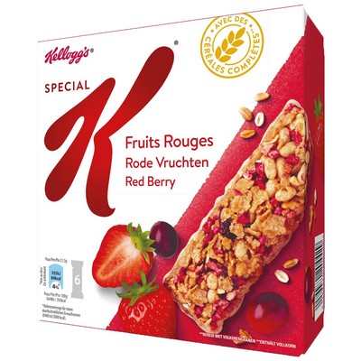 Barres céréales Special K Kellogg's Fruits Rouges - 6x21,5g