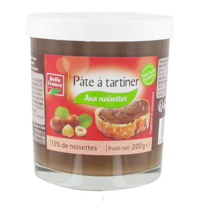 PATE A TARTINER AUX NOISETTES BF POT VERRE 200 G