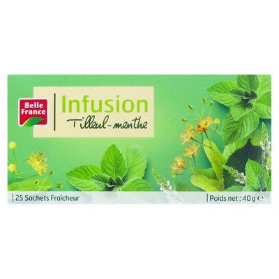 Linden Mint Herbal Tea x25 Sachets Belle France Box