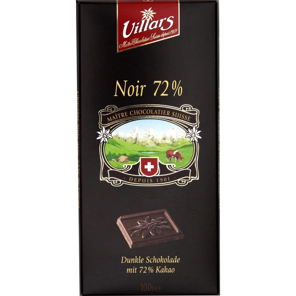 Chocolat Villars Noir 72% 100g