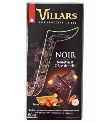 Villars Dark Chocolate with Hazelnuts & Crispy Crêpe 180g