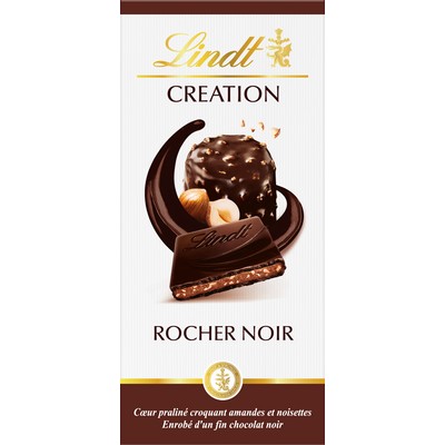 Lindt Tablette de chocolat CREATION Noir Praliné Rocher 150g