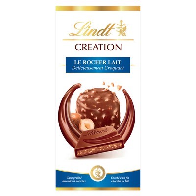 Lindt Tablette de chocolat CREATION Lait Praliné Rocher 150g